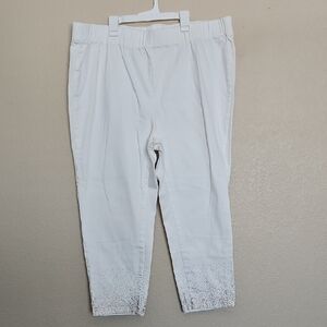 Soft Surroundings White Dazzle Denim Metro legging